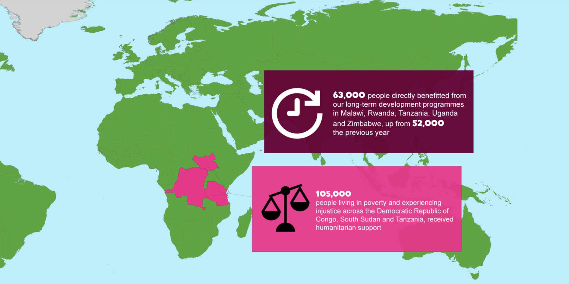 Oxfam Ireland Impact global map report screenshot