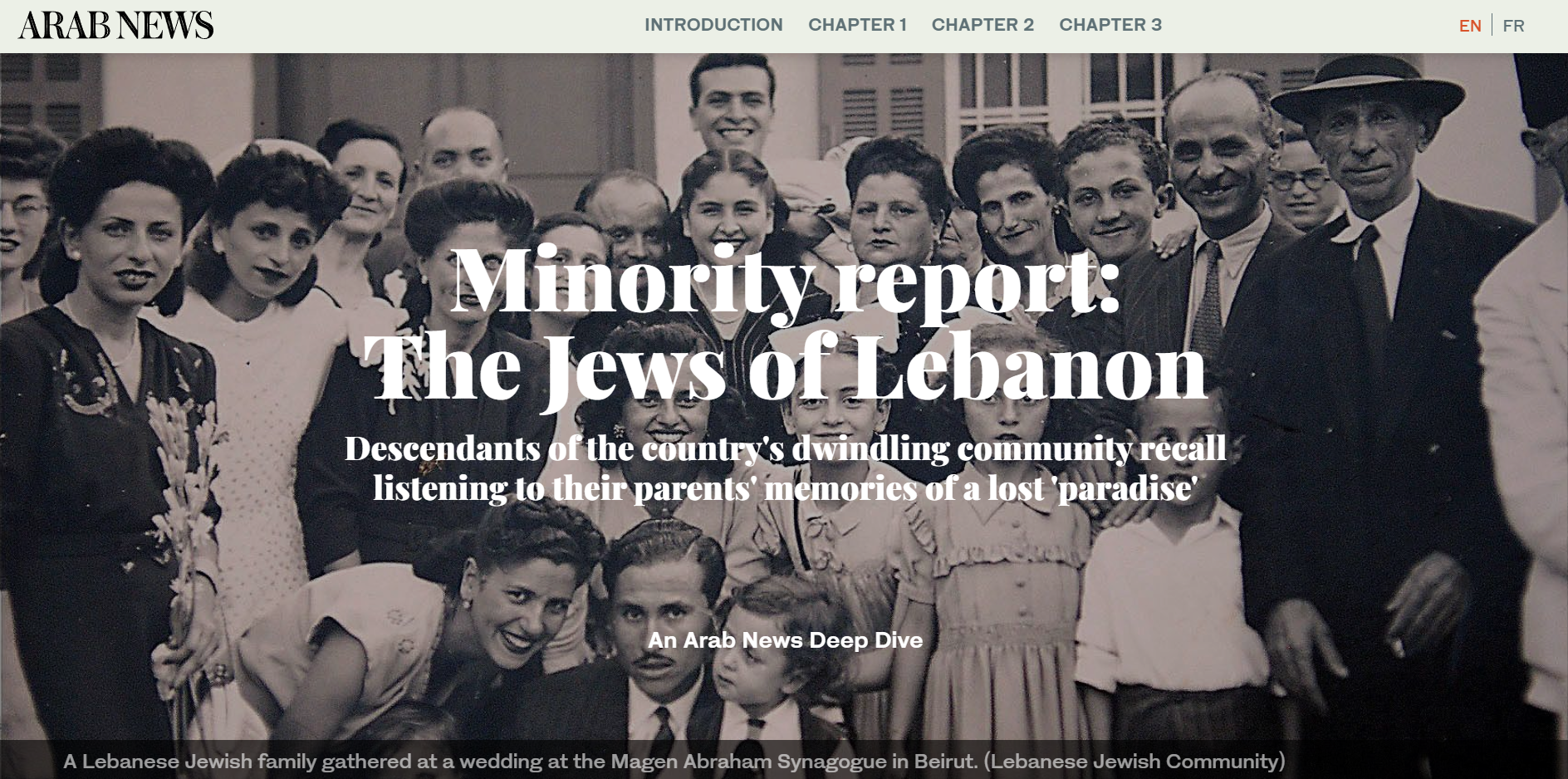 The Jews of lebanon report by Arab News home page screenshot