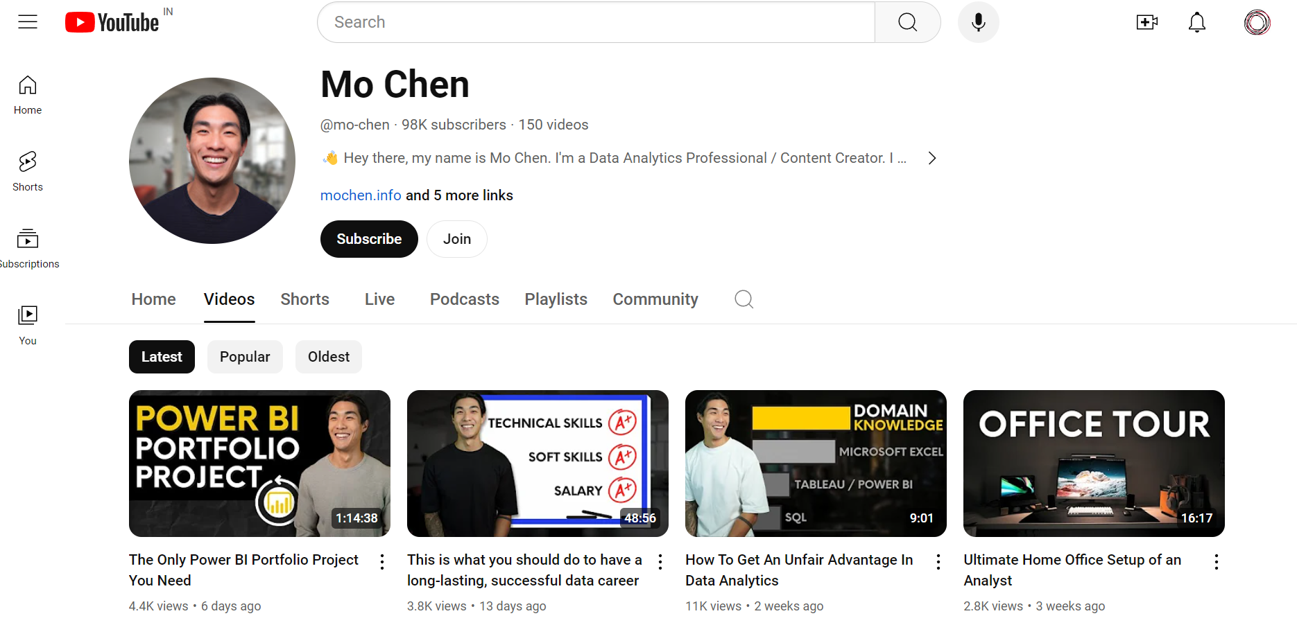 Mo Chen YouTube Channel