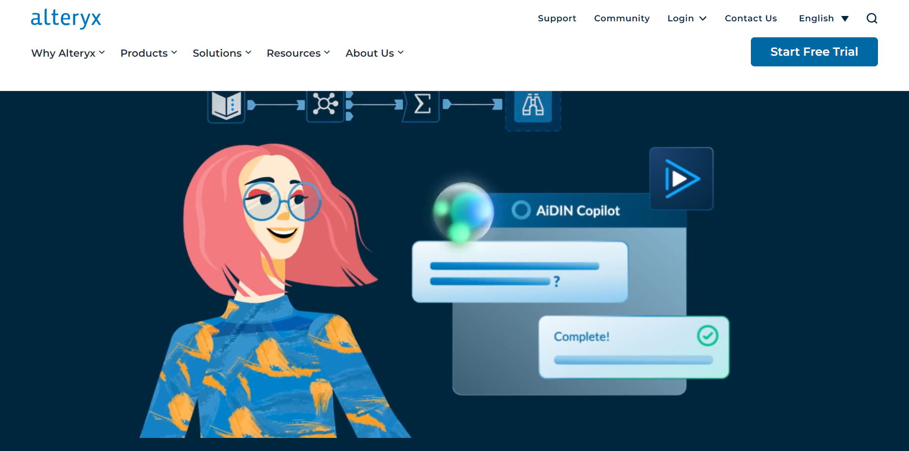 Alteryx landing page